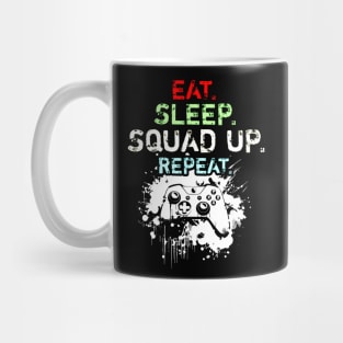 Cool Eat Sleep Squad Up Repeat Gamer Live Streamer Mug